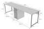 Nordure Twin Study Desk - Pino Atlántico, Negro